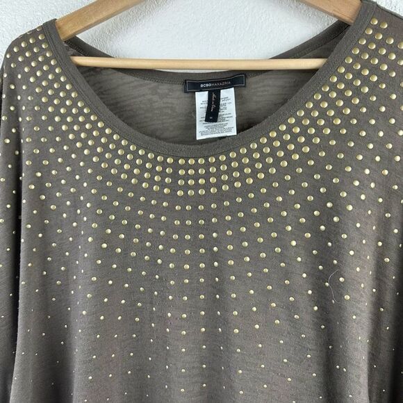 BCBGMAXAZRIA olive green caftan style top size M - Picture 3 of 7